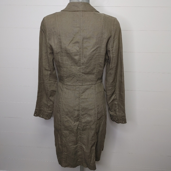 100% linen khaki green jacket size S - Picture 9 of 16